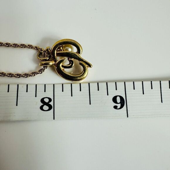 Dior CD Logo Faux Pearl Pendant Necklace Gold Tone - Picture 8 of 8